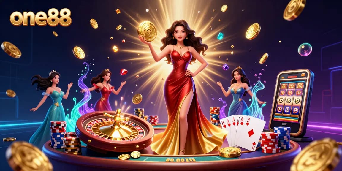 Experience the thrill of one88 with stunning visuals of a glamorous casino scene igniting excitement.