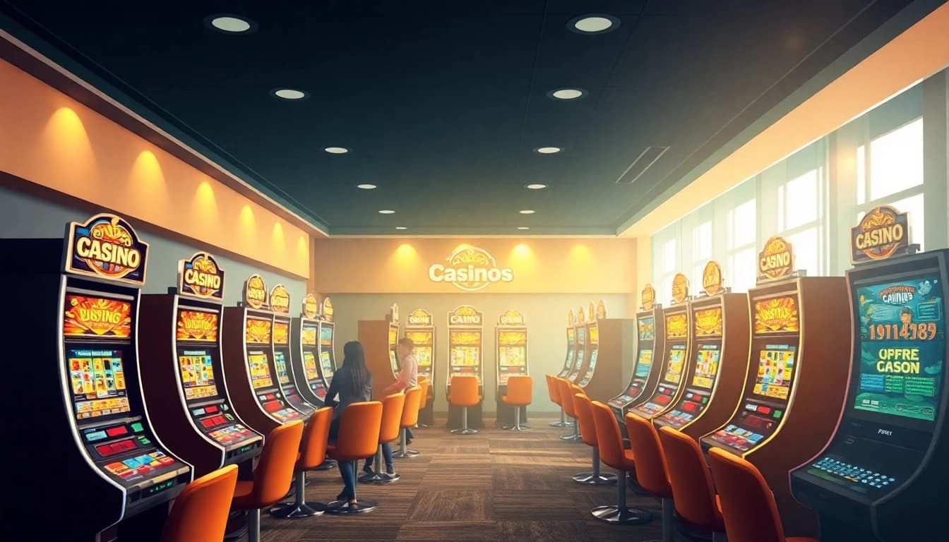 Erleben Sie Spaß beim Spielen im Casino ohne Anmeldung mit beeindruckenden Spielautomaten und glücklichen Spielern.