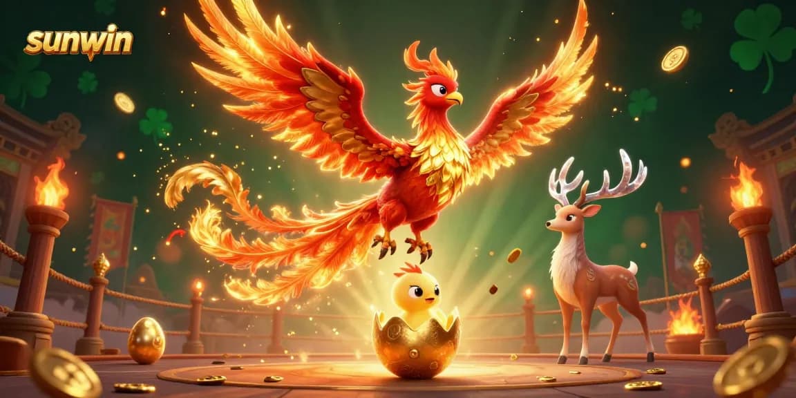 Win thrilling jackpots with sunwin's dazzling 3D casino illustrations featuring unique phoenix characters.