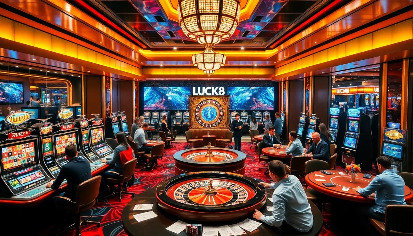 Người chơi LUCK8 tận hưởng trải nghiệm casino đầy kịch tính với các máy slot sống động và roulette.