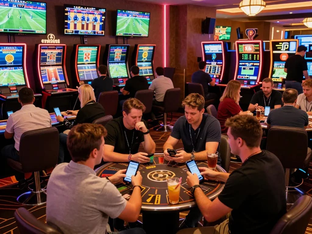 Engaging live sports betting scene showcasing keonhacai tv poker strategies at a vibrant casino event