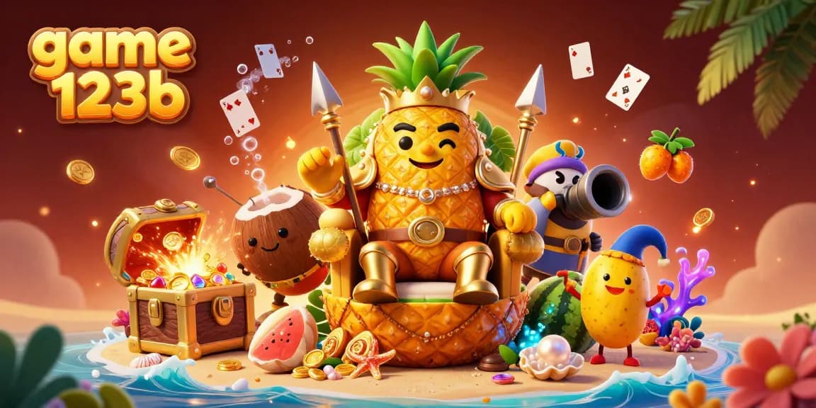 Engage with game 123b's vibrant casino world through rich 3D illustration featuring royal characters.