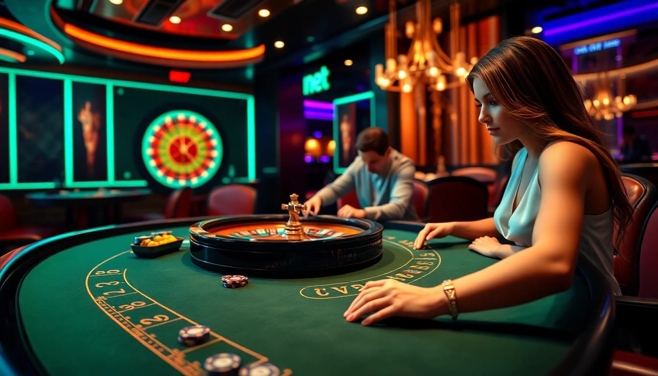 Exciting poker action at a casino table featuring luck8 net online betting interface