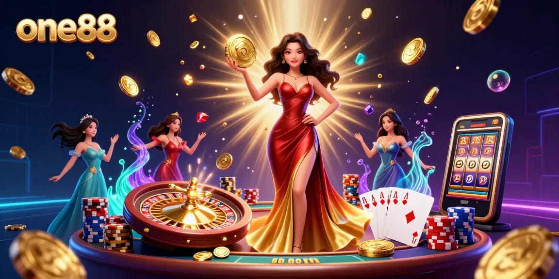 Experience the thrill of one88 with stunning visuals of a glamorous casino scene igniting excitement.