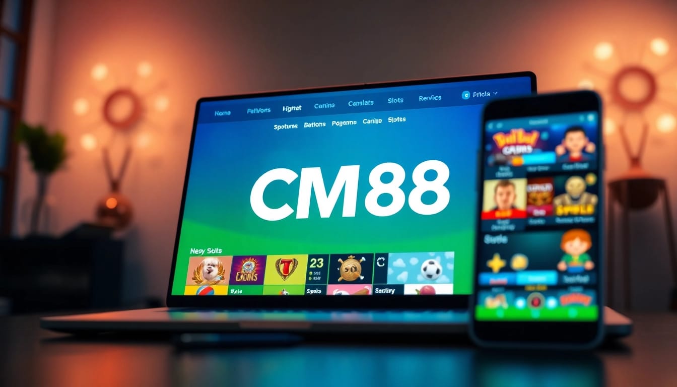 Engaging CM88 online betting platform interface showcasing diverse games and user-friendly design.