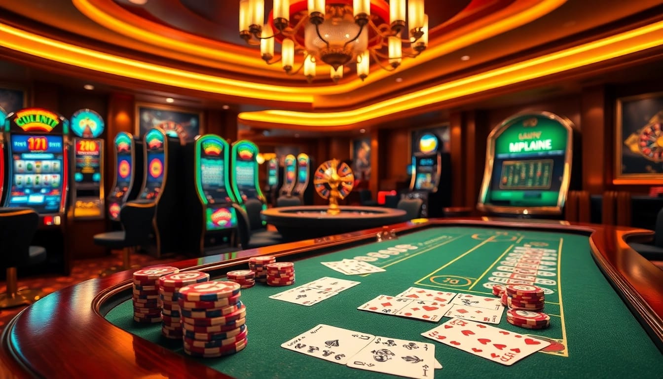 Experience thrilling gaming action at https://f8bet.ventures/ with vibrant casino tables and luxury decor.