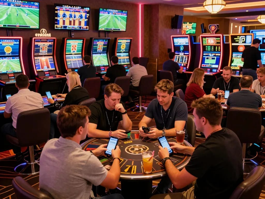 Engaging live sports betting scene showcasing keonhacai tv poker strategies at a vibrant casino event
