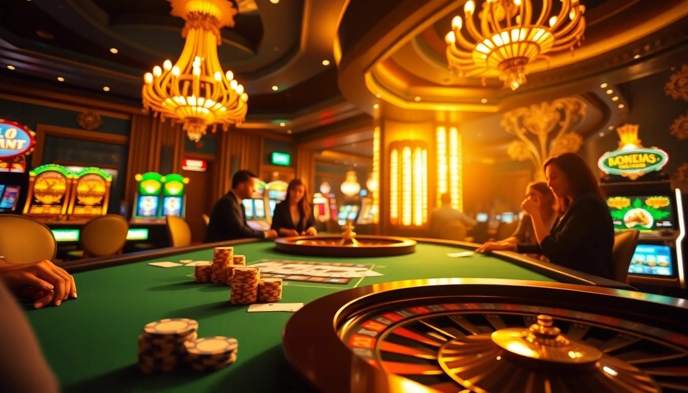 Experience thrilling gameplay at https://s8net.com/ with vibrant casino tables and engaged gamblers.