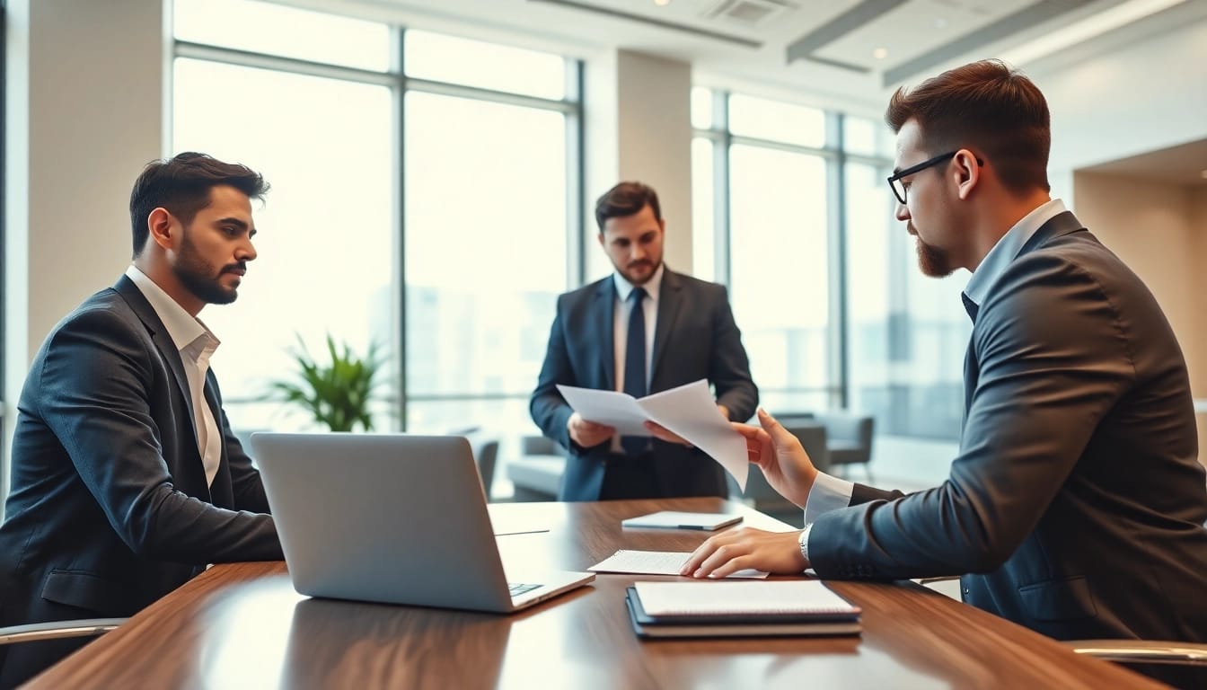 Headhunter Schweiz berät Klienten in einem modernen Büro, um Karrierechancen zu verbessern.