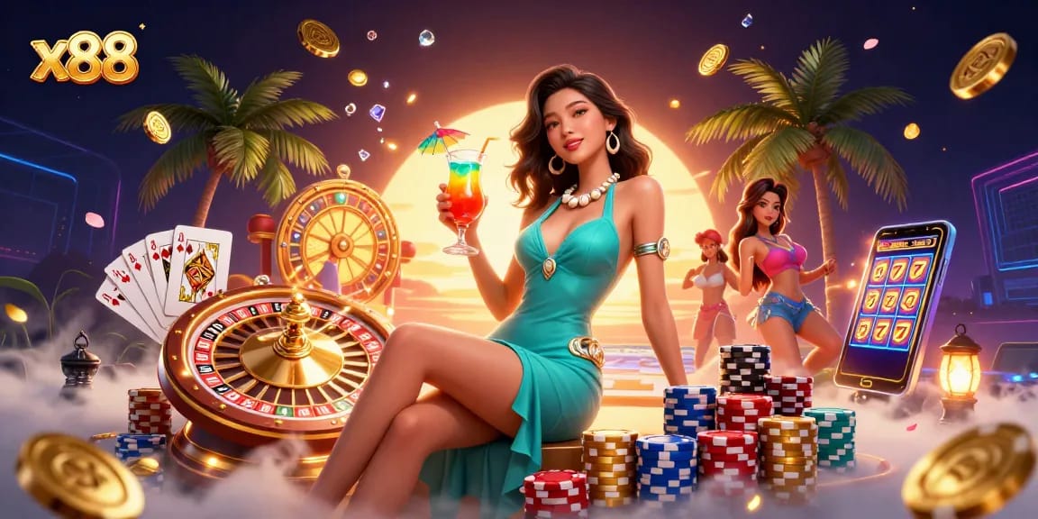 Experience fun at x88 online casino with vibrant games and tropical vibes.