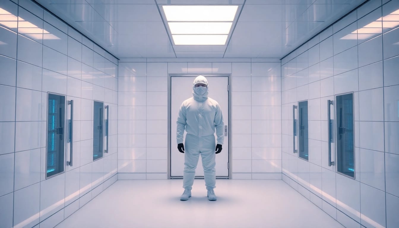 Kältekammer: Nutzung einer Kältekammer zur Gesundheitsförderung mit einem modernen Kälteschutzanzug.