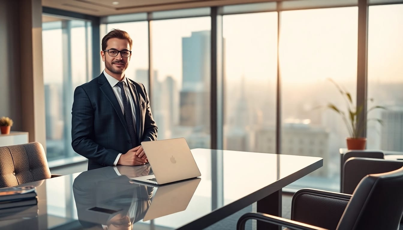 Headhunter Schweiz berät Klienten in modernem Büro, ausdrucksstark und professionell.