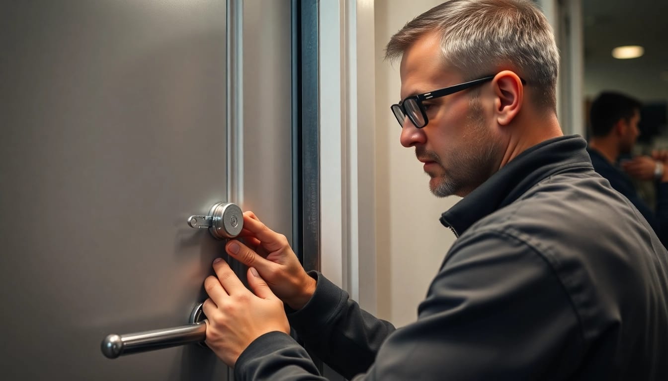 Schlüsseldienst Pforzheim öffnet beschädigungsfrei eine Tür mit modernem Werkzeug.