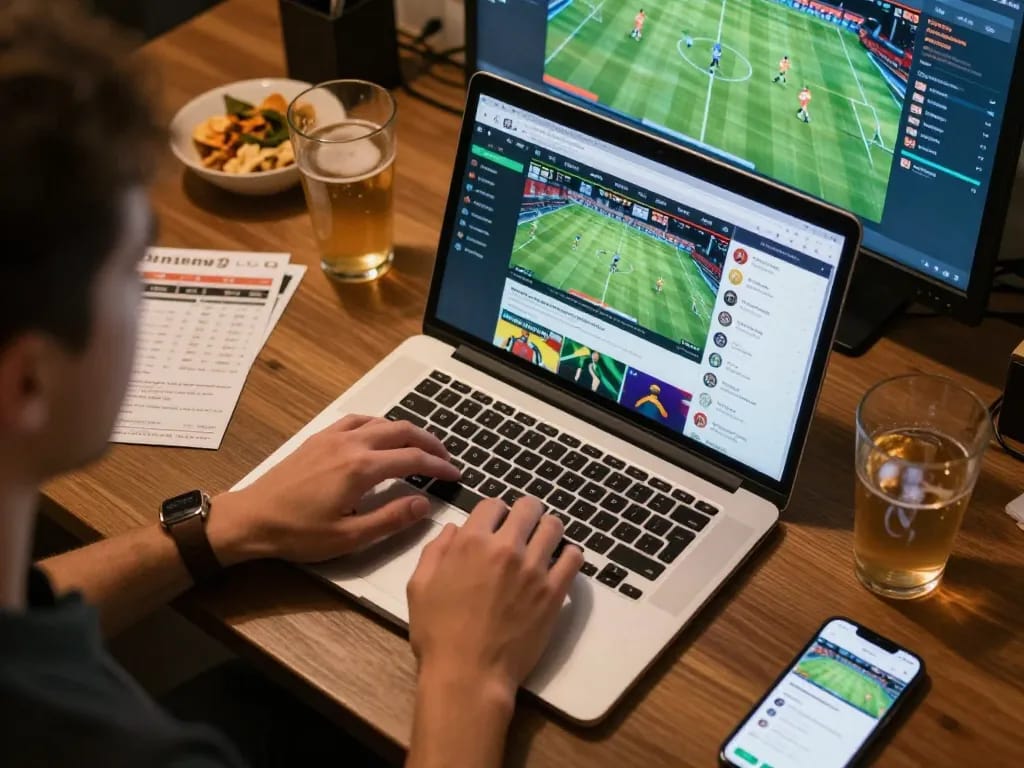 Engaging sports betting game setup illustrating qq88 là gì with strategic betting actions and a relaxed atmosphere.