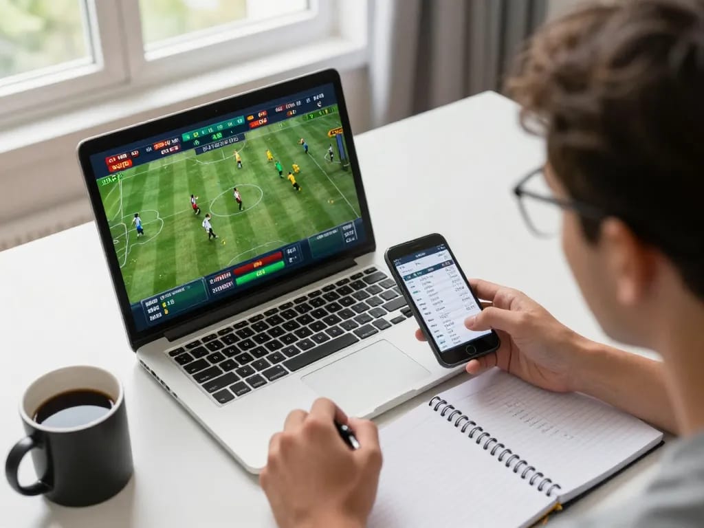 Analyze live sports betting odds with 789 bet in a modern home office setup