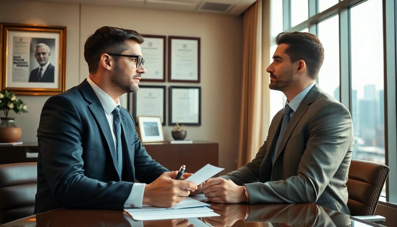 Headhunter Ingenieure im Gespräch mit einem Ingenieurkandidaten in einem modernen Büro.
