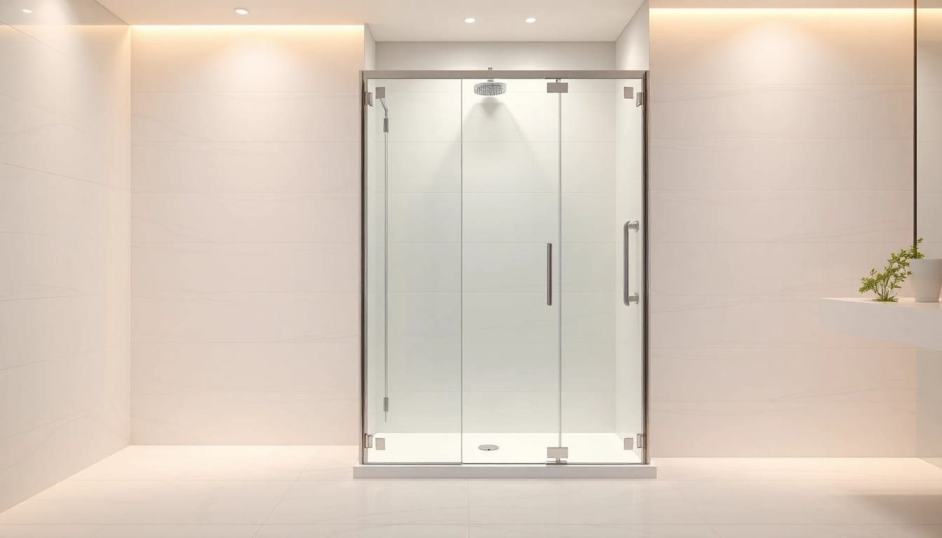Duschkabine 80x80 in eleganter, moderner Badezimmerumgebung mit hochwertigen Materialien