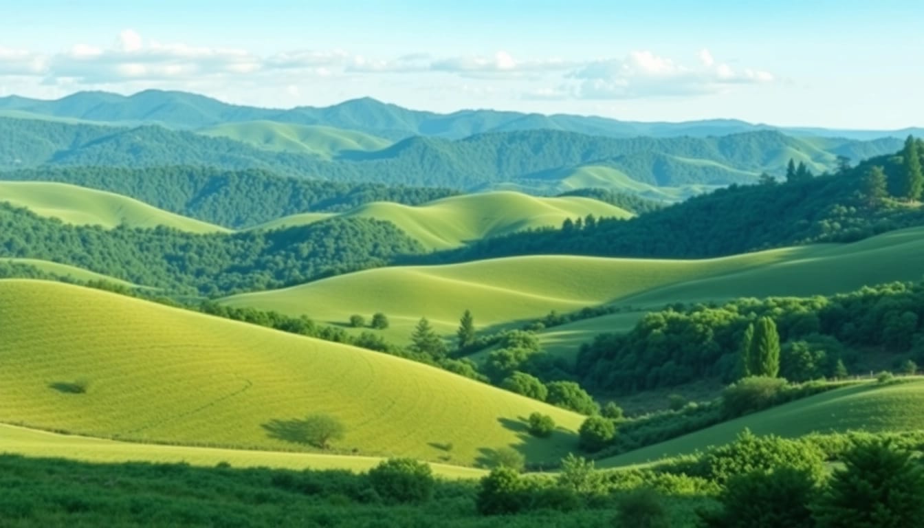 Visualize Klima through a picturesque landscape showcasing harmony between nature and tranquility.
