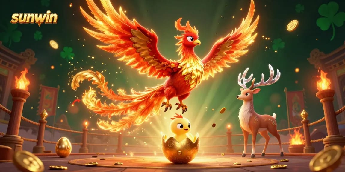 Win thrilling jackpots with sunwin's dazzling 3D casino illustrations featuring unique phoenix characters.