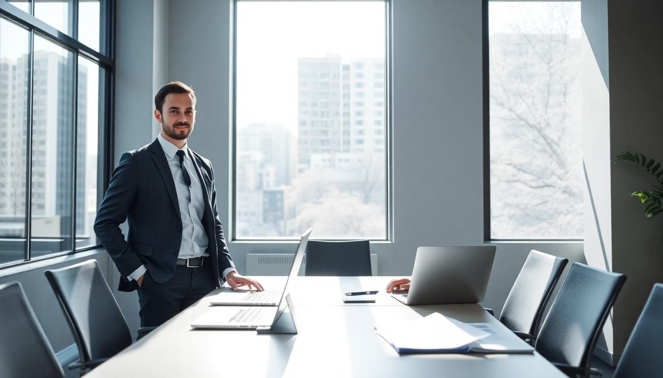 Personalvermittlung durch einen modernen Personalvermittler in einem einladenden Büro, der Bewerber berät.