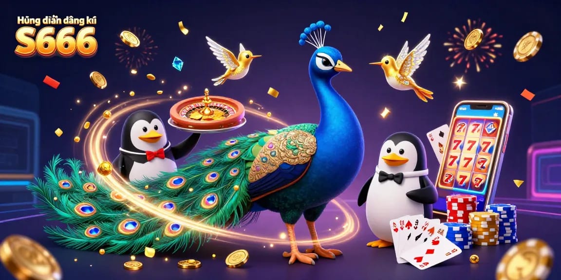 Experience Hướng dẫn đăng ký S666 with engaging characters in a vibrant casino scene.