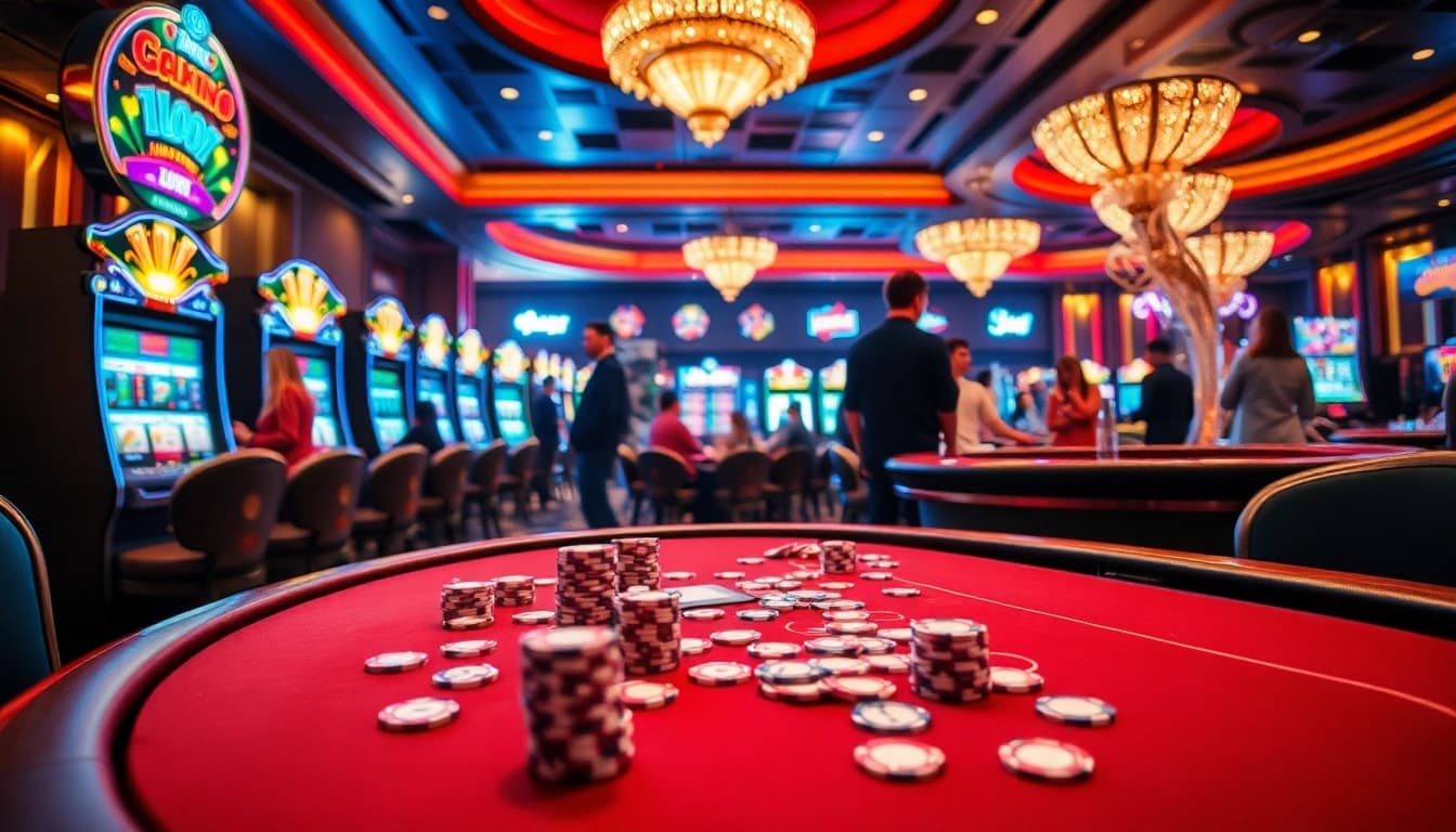 Experience the excitement of qh88 gaming with professional poker players at a luxurious casino table.