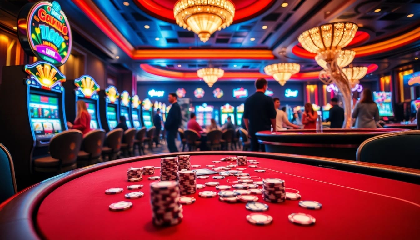Experience the excitement of qh88 gaming with professional poker players at a luxurious casino table.