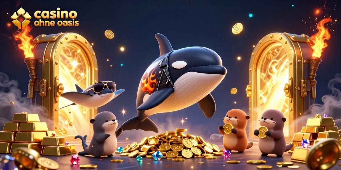 Engage with casino ohne oasis amidst a vibrant, animated scene featuring sea creatures and treasure.