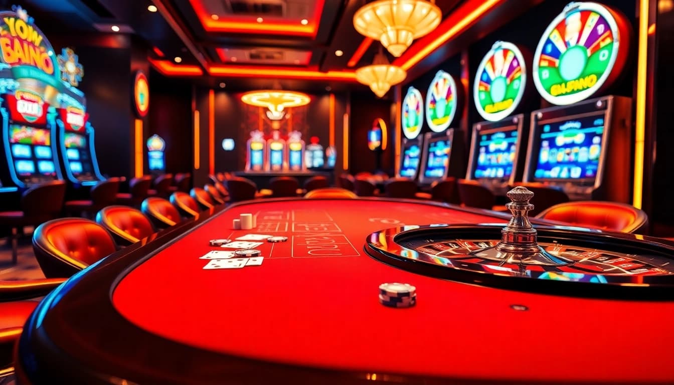 Experience the excitement of casino gaming at nv casino with vibrant tables and flashy slot machines.