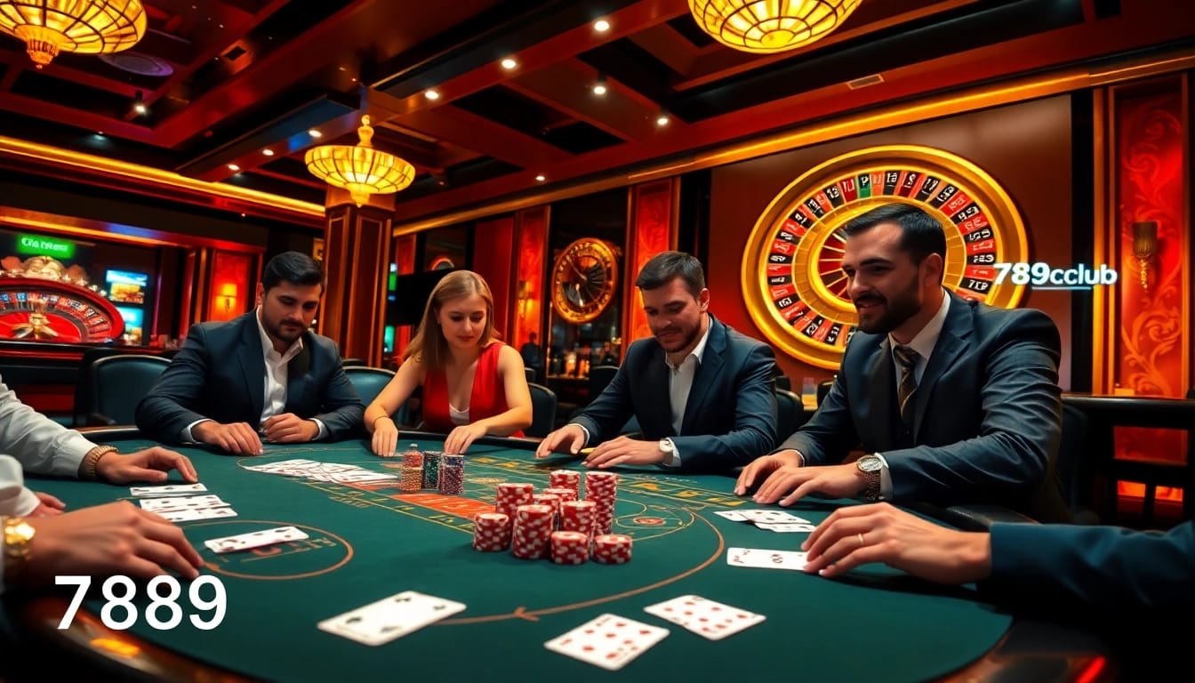 Betting excitement at 789club with players engaged in high-stakes poker action.