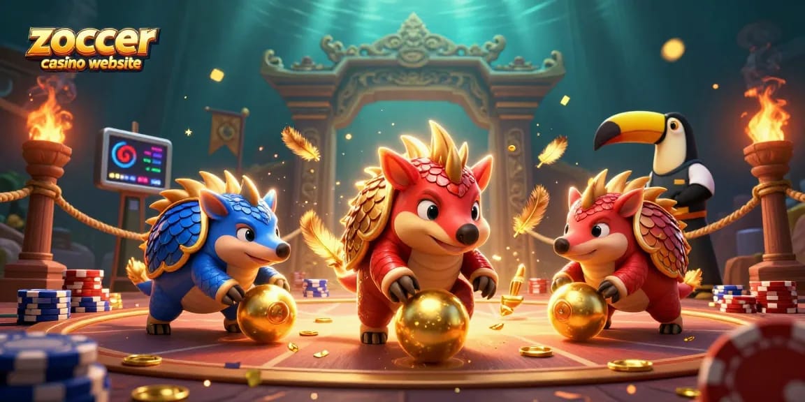 Spiele auf der zoccer Casino-Website spannende Casino-Games mit Pangolin-Charakteren.