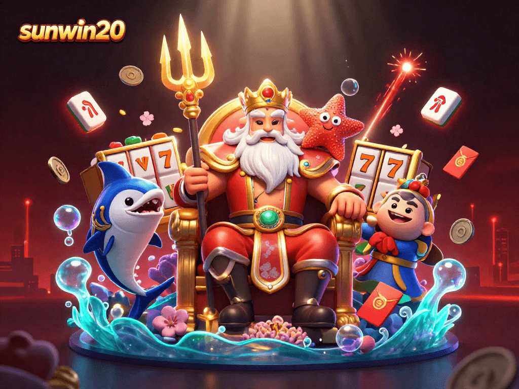 Experience the vibrant world of sunwin20 gaming with dynamic slot reels, cherry blossom elements, and casino visuals.