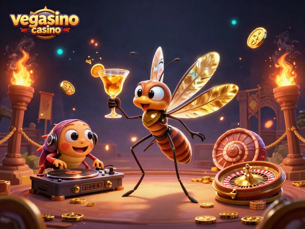 Experience the vibrant action at vegasino casino with unique characters and gaming elements.