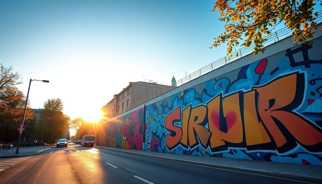 Bewundere beeindruckendes Graffiti Frankfurt mit farbenfrohen Murals, die Kreativität und urbanen Ausdruck zeigen.