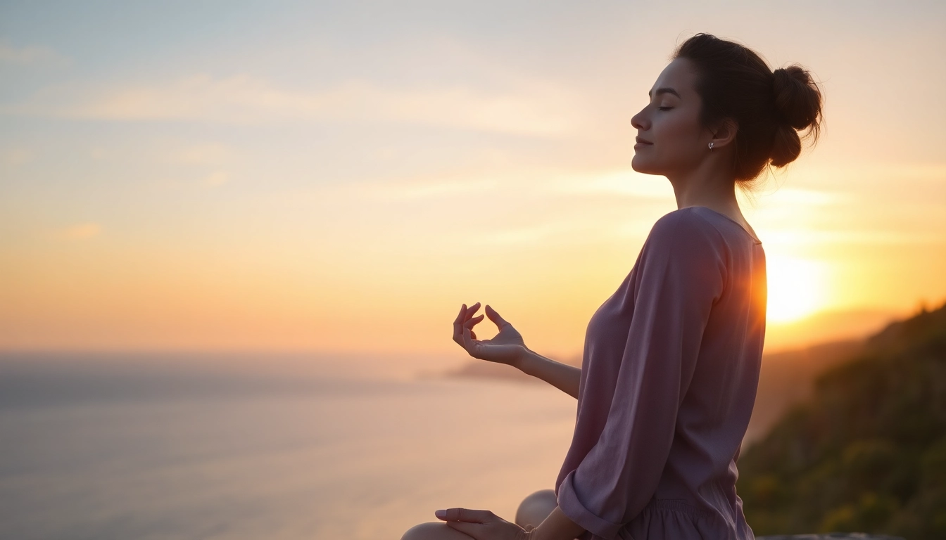 Enhance emotional wellbeing through meditation, showcasing serenity and tranquility.