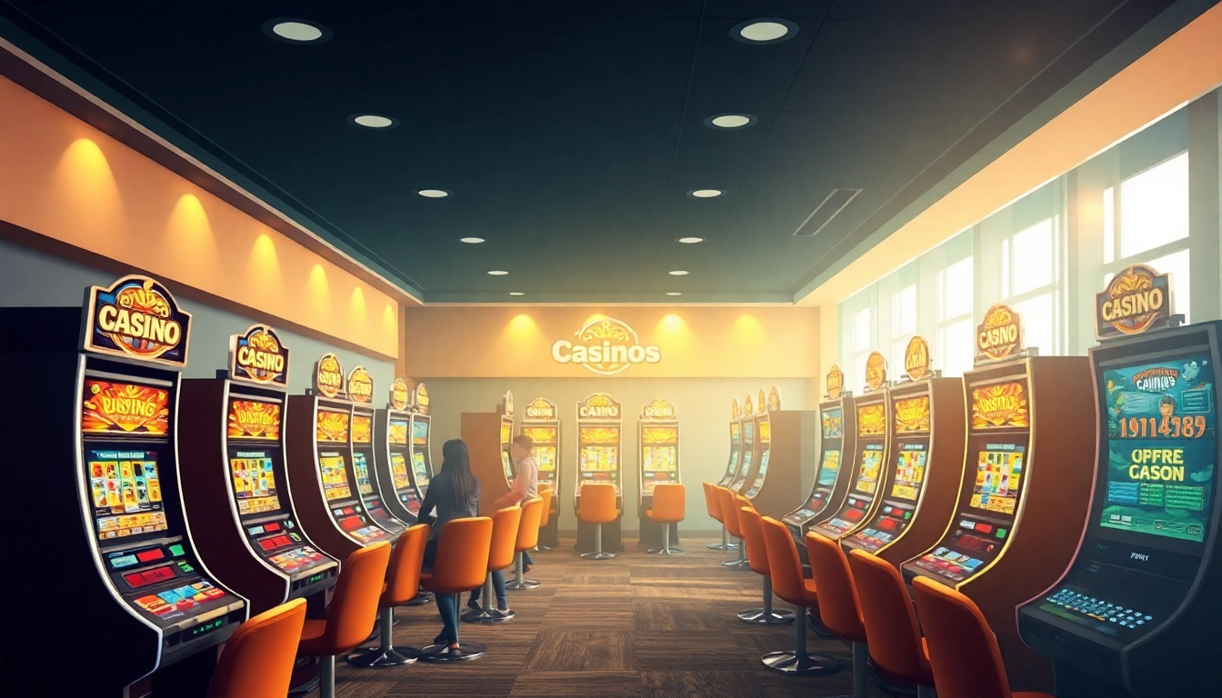 Erleben Sie Spaß beim Spielen im Casino ohne Anmeldung mit beeindruckenden Spielautomaten und glücklichen Spielern.