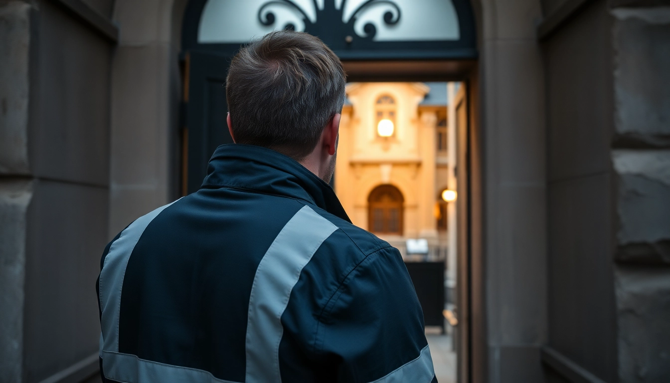 Schlüsseldienst Pforzheim: Mitarbeiter öffnet beschädigungsfrei eine Tür mit professionellem Werkzeug.