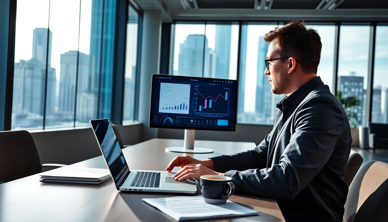 Headhunter Ingenieure in action during a professional video call in a contemporary office.