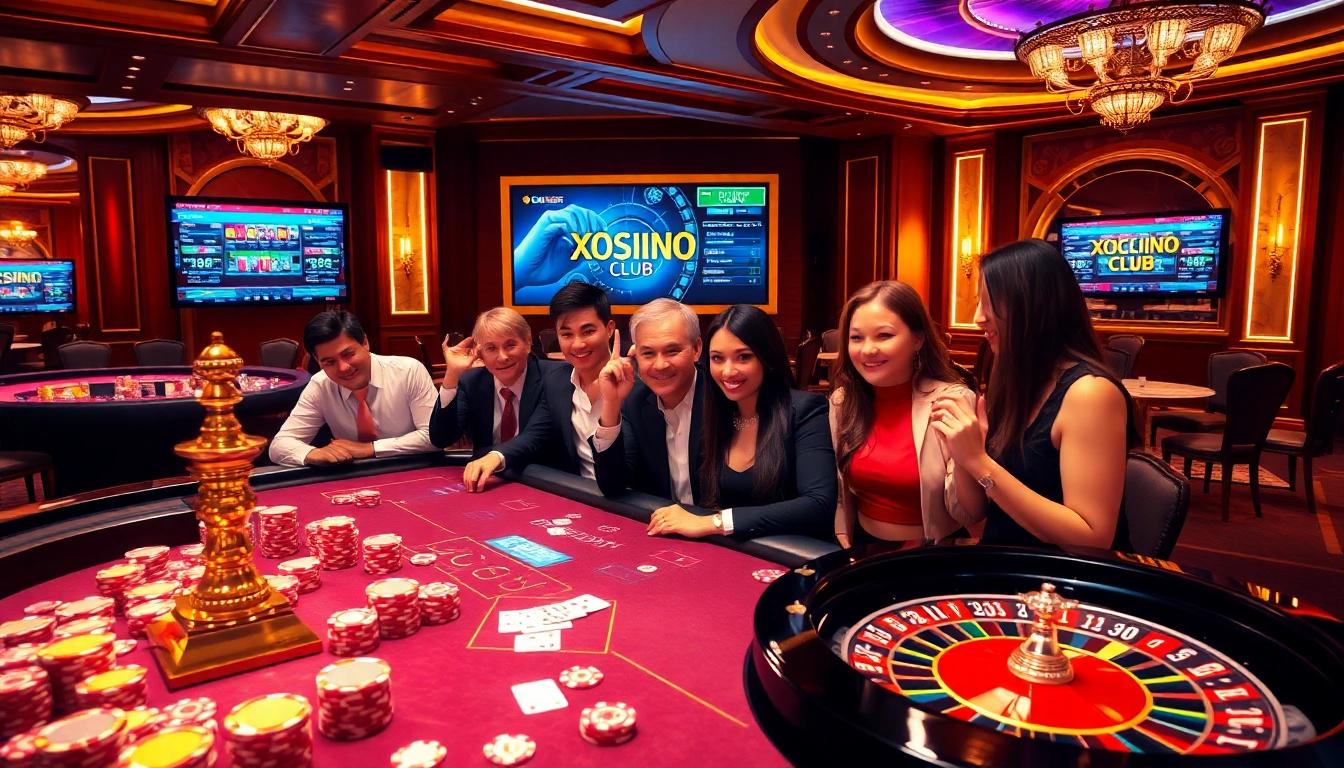 Experience the thrill of gameplay at XOCDIA88 CLUB with poker chips and roulette wheels.