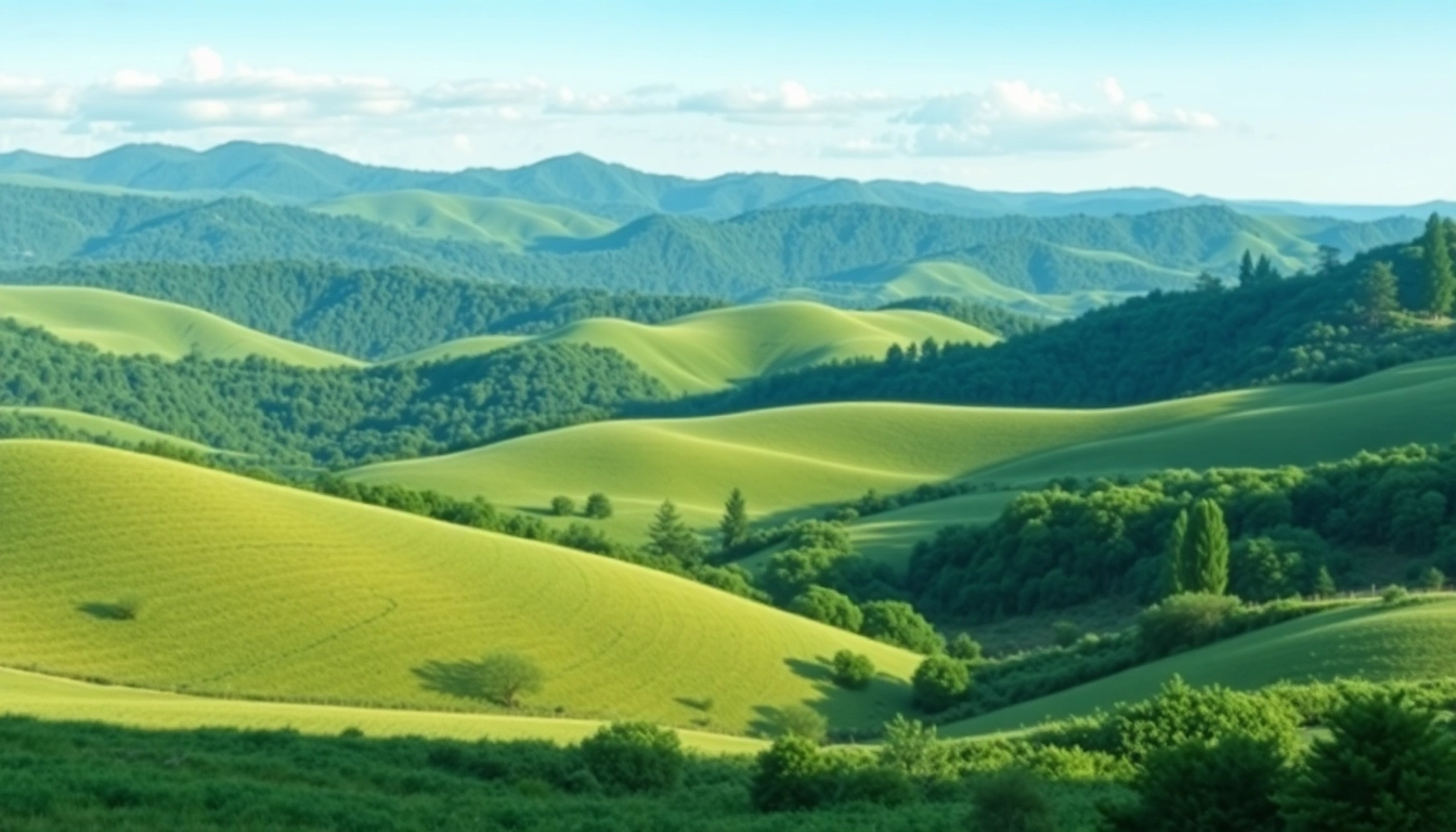 Visualize Klima through a picturesque landscape showcasing harmony between nature and tranquility.