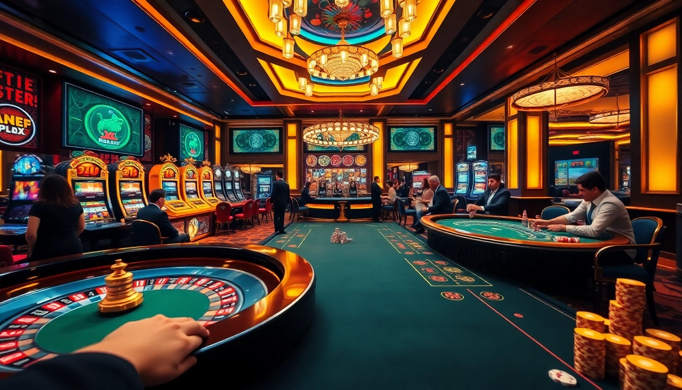 Experience the thrill of ev88 as players engage in intense casino games with vibrant tables and thrilling action.