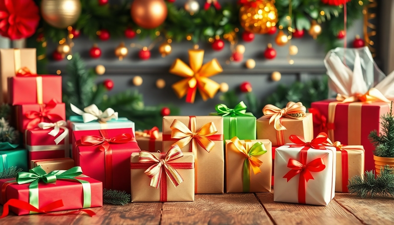 Entdecken Sie kreative besondere Geschenkideen auf einem rustikalen Tisch dekoriert.