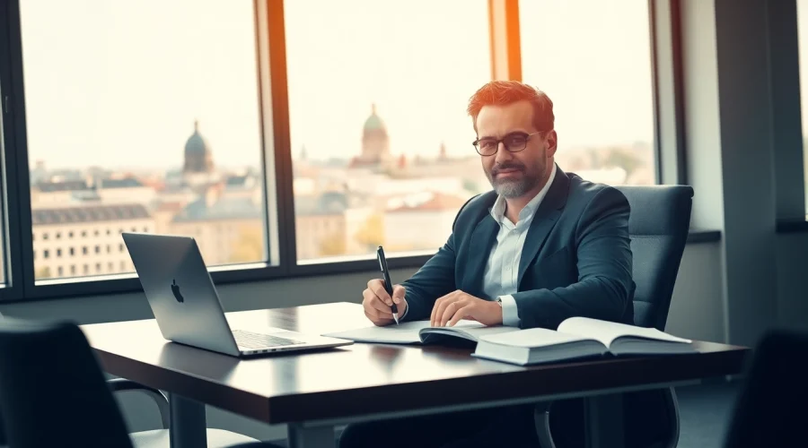 Headhunter Dresden bei der Arbeit in einem modernen Büro.