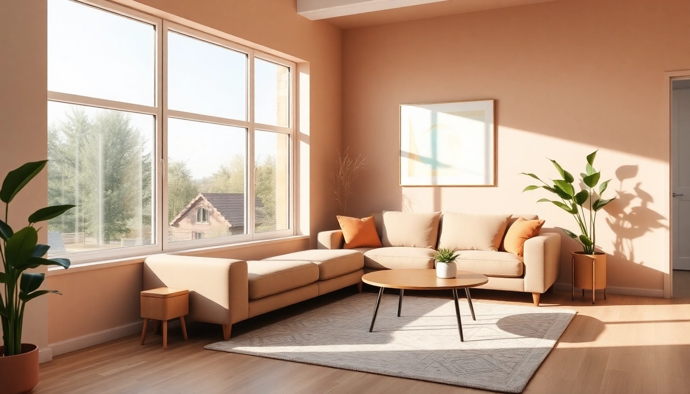 Wohndesign mit harmonischer Raumgestaltung in einem einladenden Wohnzimmer.