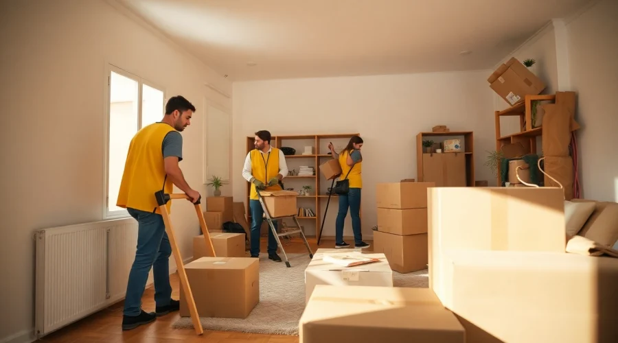 Professionelle Entrümpelung Wien: Ein Team räumt eine Wohnung besenrein.