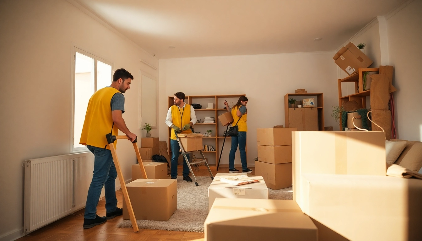 Professionelle Entrümpelung Wien: Ein Team räumt eine Wohnung besenrein.