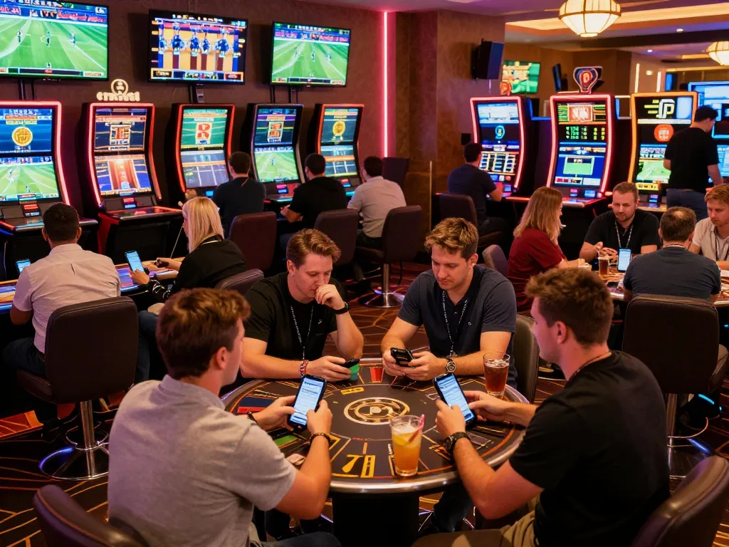 Engaging live sports betting scene showcasing keonhacai tv poker strategies at a vibrant casino event